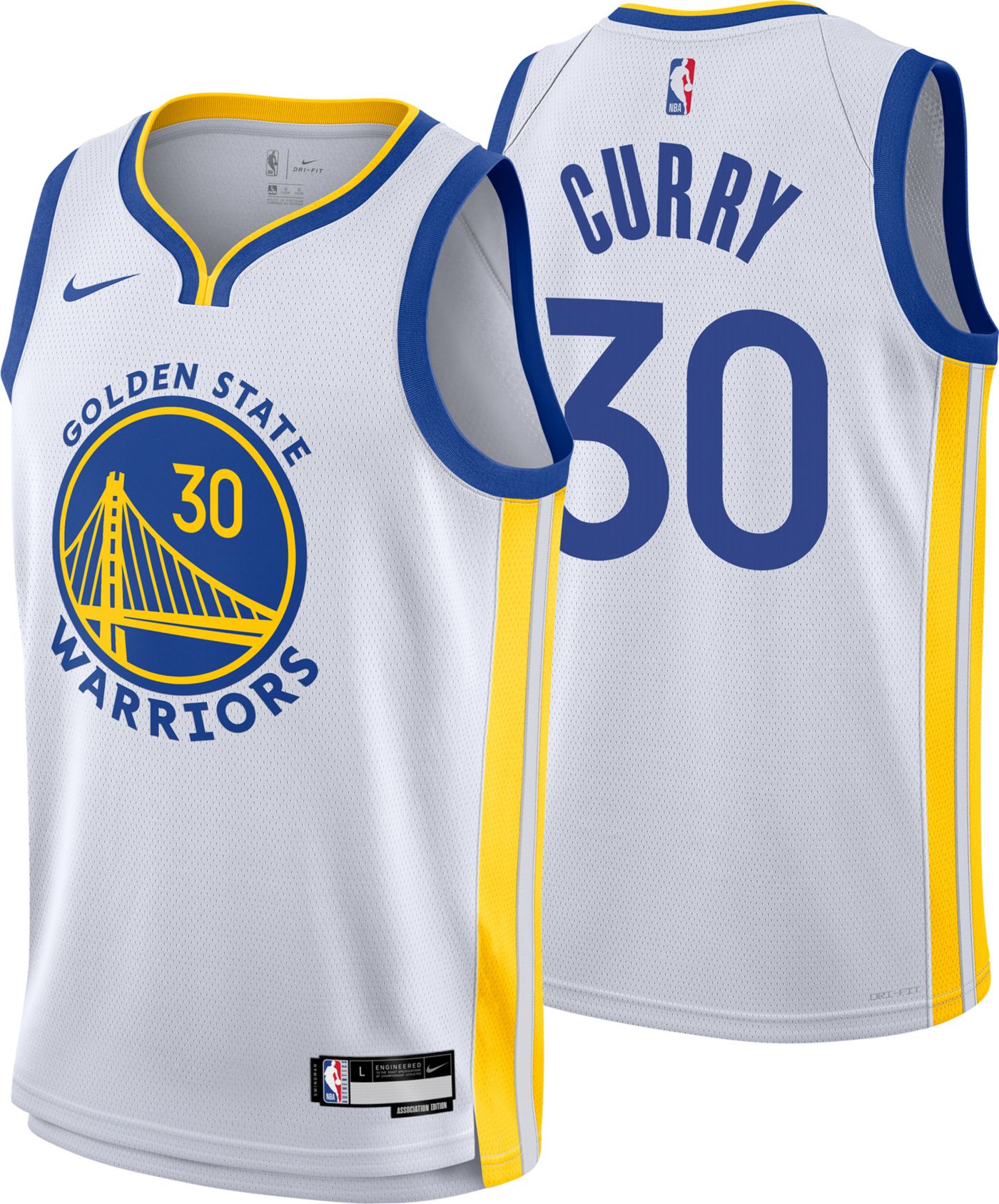 Adidas NBA Golden on sale State Warriors Curry 30 White CNY Jersey