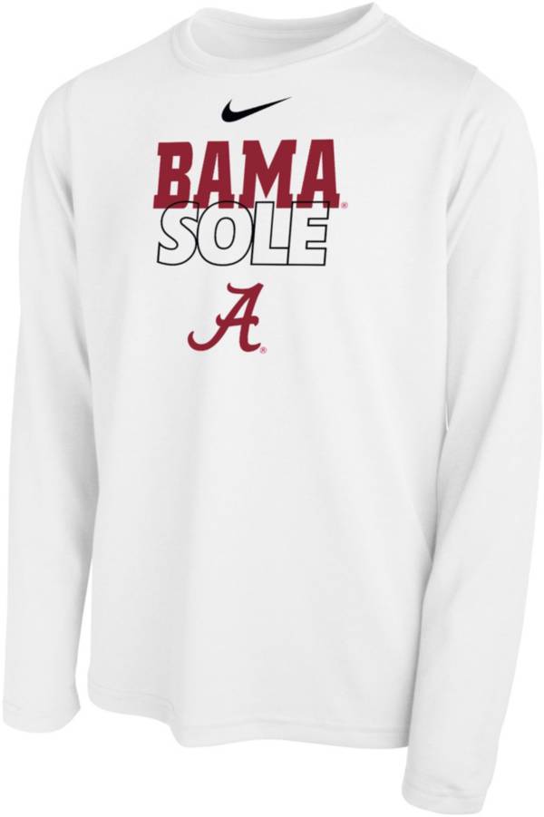 Nike Youth Alabama Crimson Tide White 2023 March Madness Basketball Bama Sole Long Sleeve Bench T-Shirt product image