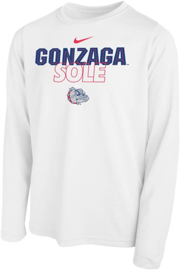 Nike Youth Gonzaga Bulldogs White 2023 March Madness Basketball Gonzaga Sole Long Sleeve Bench T-Shirt product image