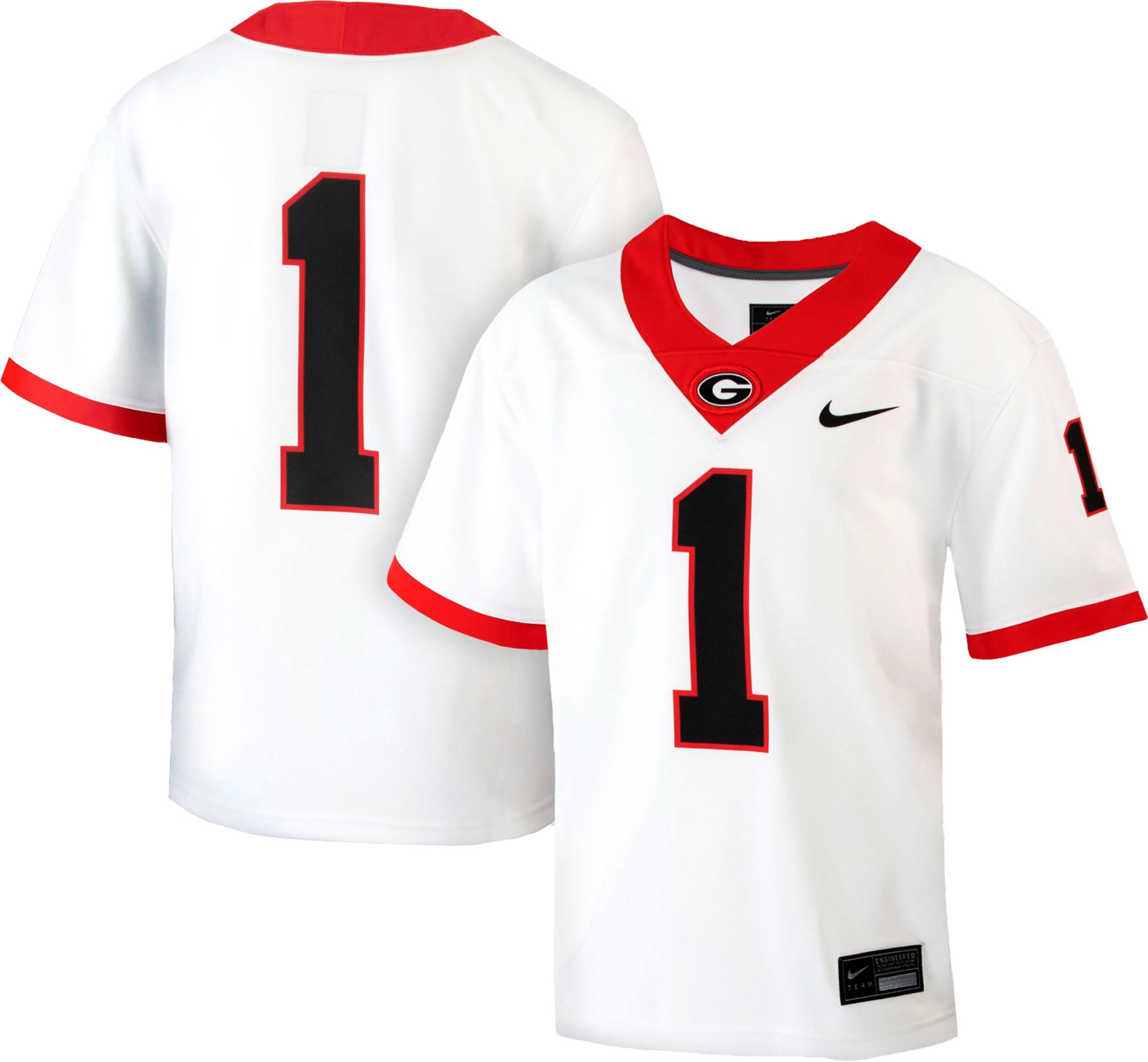 Nike Youth Georgia Bulldogs #1 White Replica Football Jersey product image
