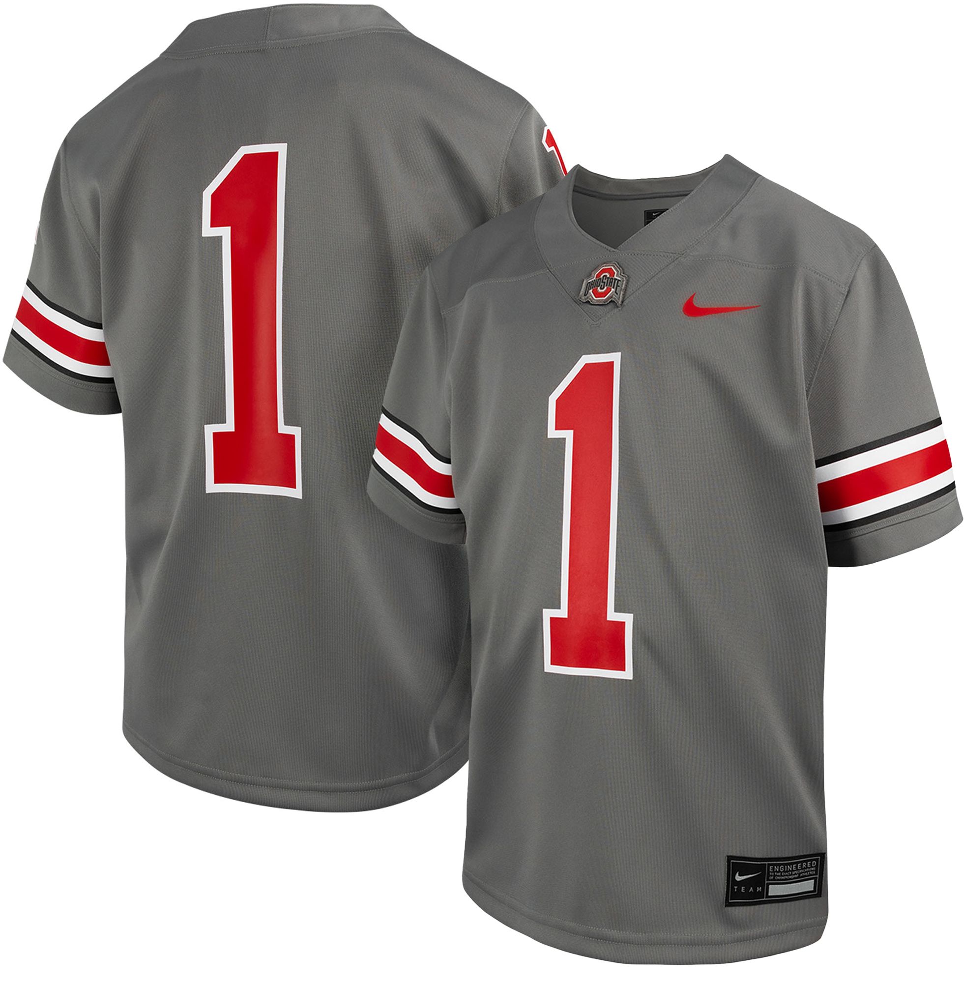 Nike Little Kids' Ohio State Buckeyes #1 Grey Replica Football Jersey product image