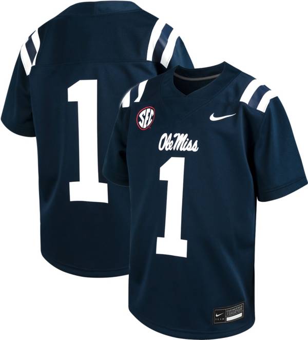 Men's Nike #10 Powder Blue Ole Miss Rebels Untouchable Football Replica  Jersey