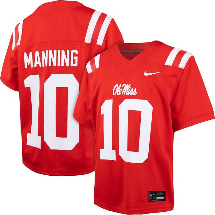 Nike Men's Ole Miss Rebels #10 Red Replica Manning Football Jersey, Large