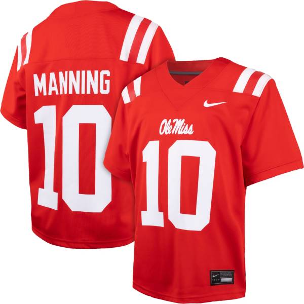 Nike Youth Ole Miss Rebels #10 Red Replica Manning Football Jersey, Boys', XL