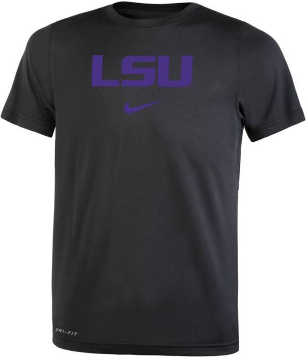 Nike Little Kids' LSU Tigers Black Legend Short Sleeve Shirt