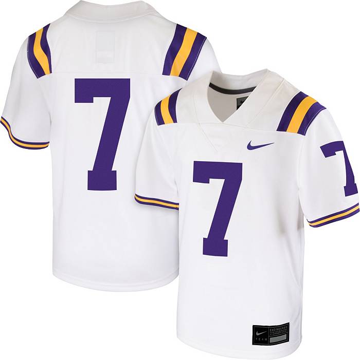 Youth Nike #7 White LSU Tigers Untouchable Replica Game Jersey