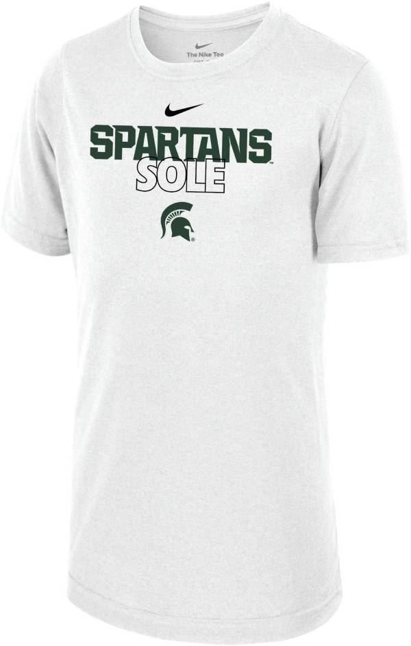 Nike Youth Michigan State Spartans White 2023 March Madness Basketball Spartans Sole Bench T-Shirt product image