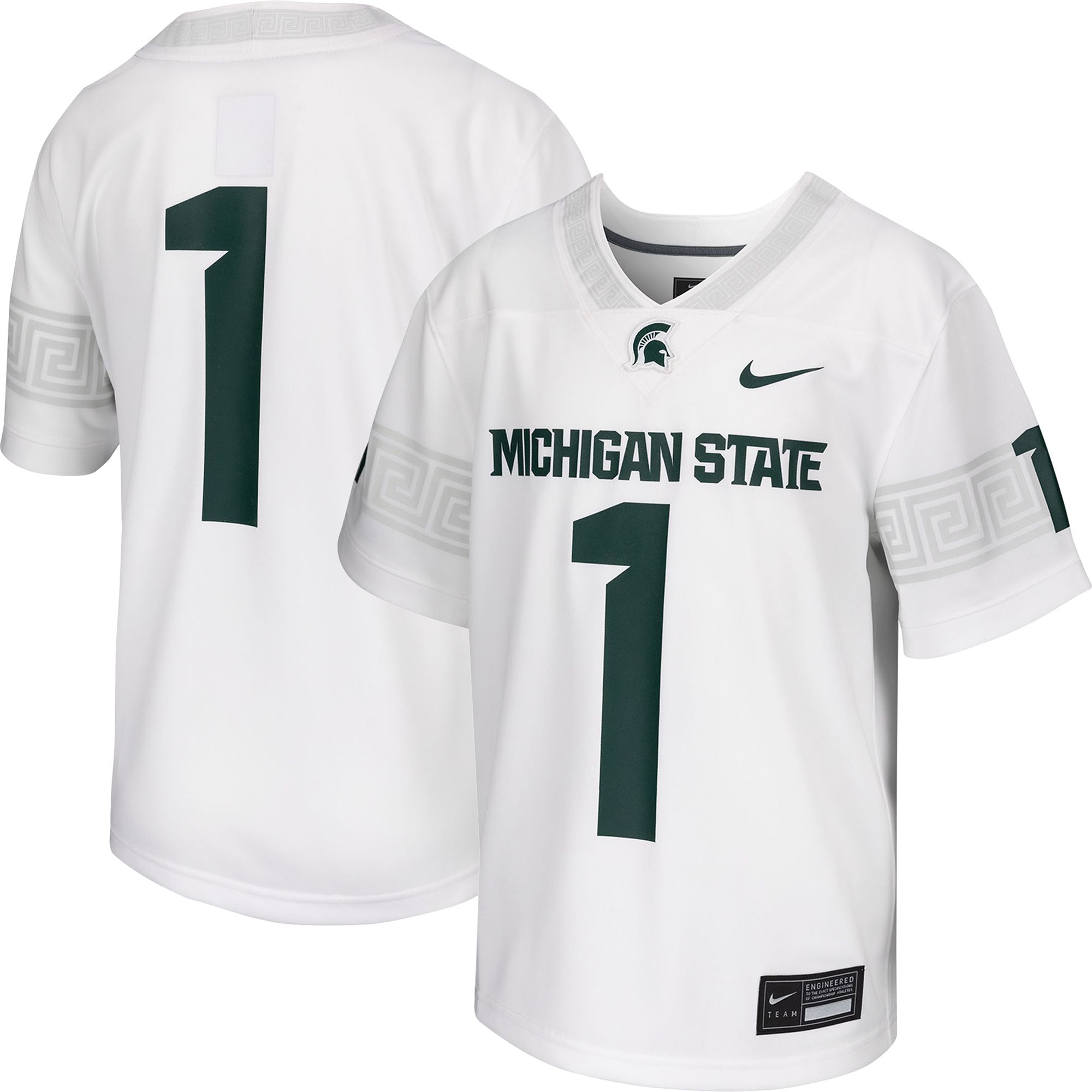 Nike Youth Michigan State Spartans #1 White Replica Game Football Jersey product image