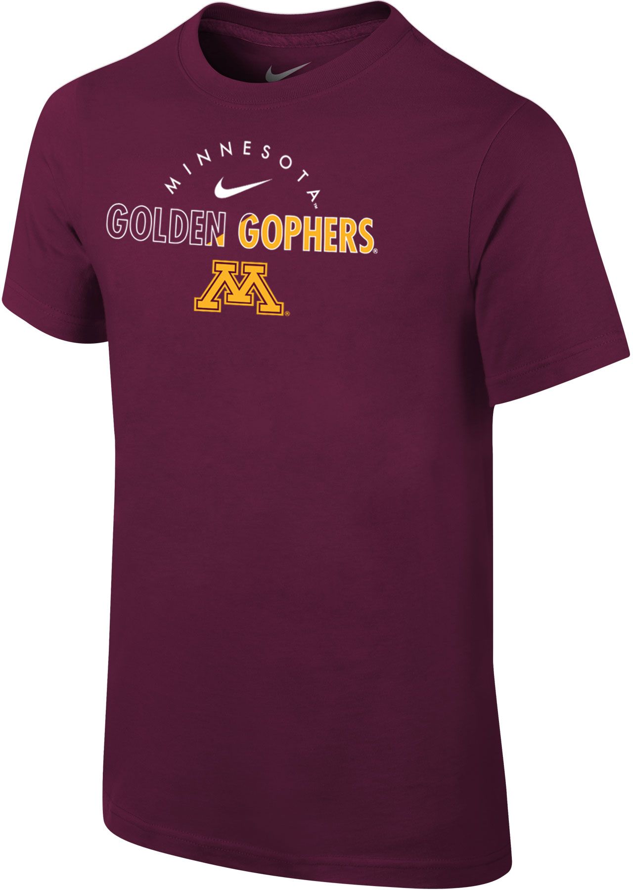 Nike Youth Minnesota Golden Gophers Maroon Core Cotton Logo T-Shirt ...