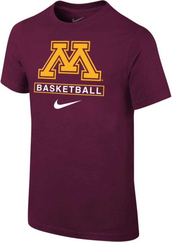 Nike Youth Minnesota Golden Gophers Maroon Basketball Core Cotton T ...