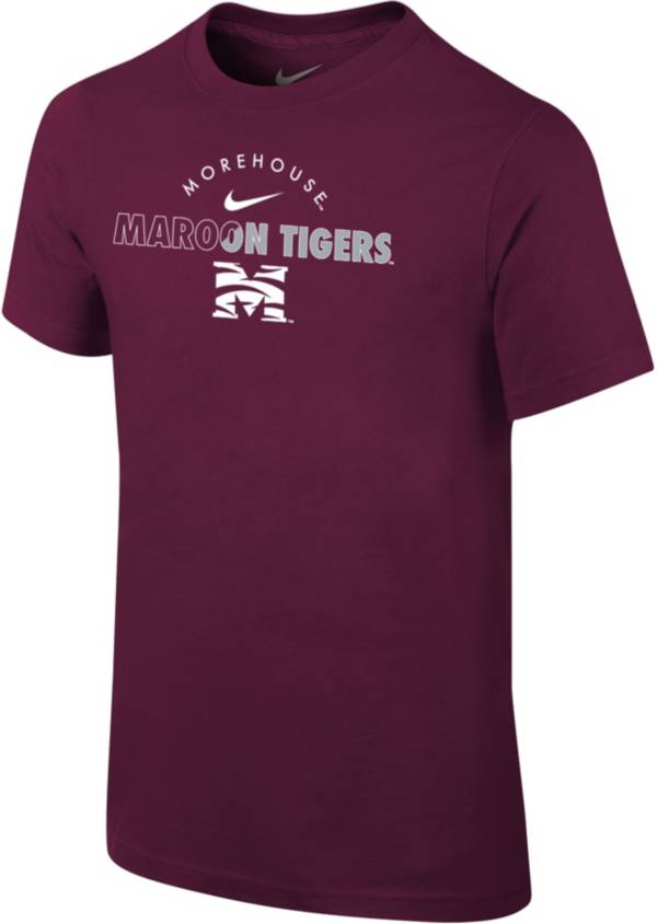 Nike Youth Morehouse College Maroon Tigers Maroon Core Cotton Logo T ...