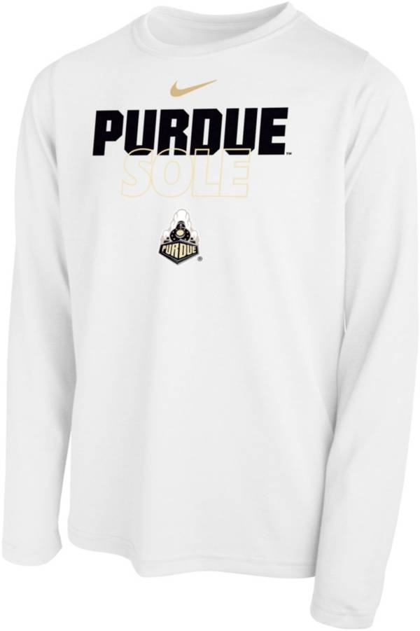 Nike Youth Purdue Boilermakers White 2023 March Madness Basketball Purdue Sole Long Sleeve Bench T-Shirt product image