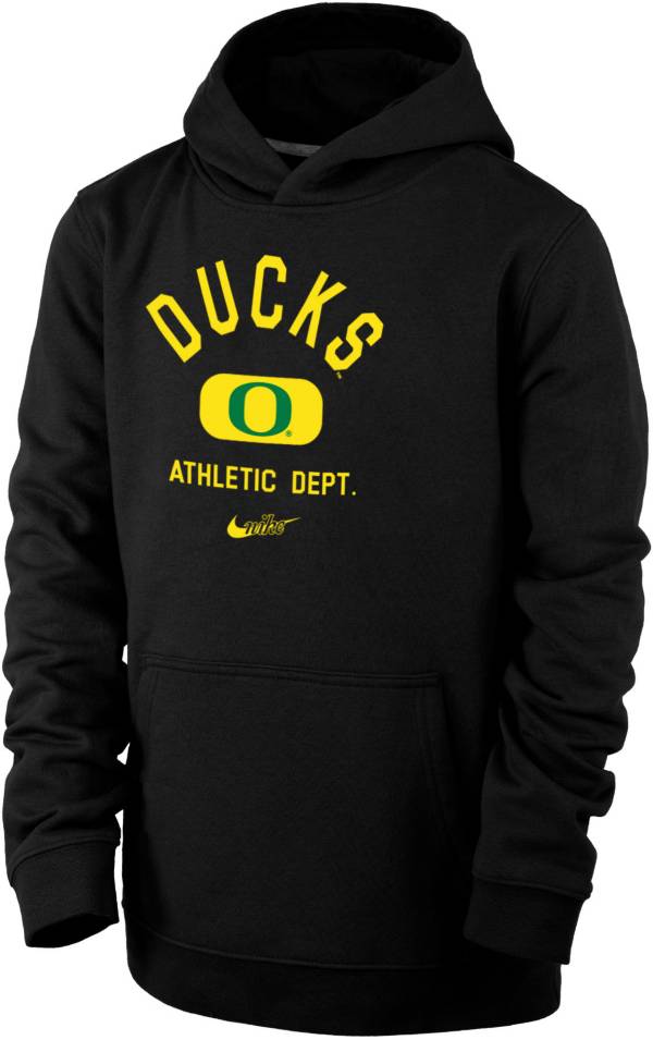 Nike Youth Oregon Ducks Black Club Fleece Mascot Name Pullover