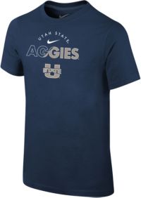 Nike Youth Utah State Aggies Blue Core Cotton Logo T-Shirt | Dick's ...