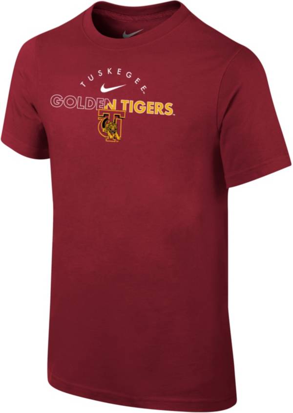 Nike Youth Tuskegee Golden Tigers Crimson Core Cotton Logo T-Shirt ...