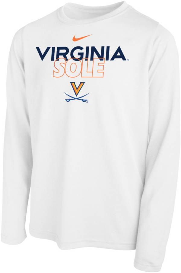 Nike Youth Virginia Cavaliers White 2023 March Madness Basketball Virginia Sole Long Sleeve Bench T-Shirt product image