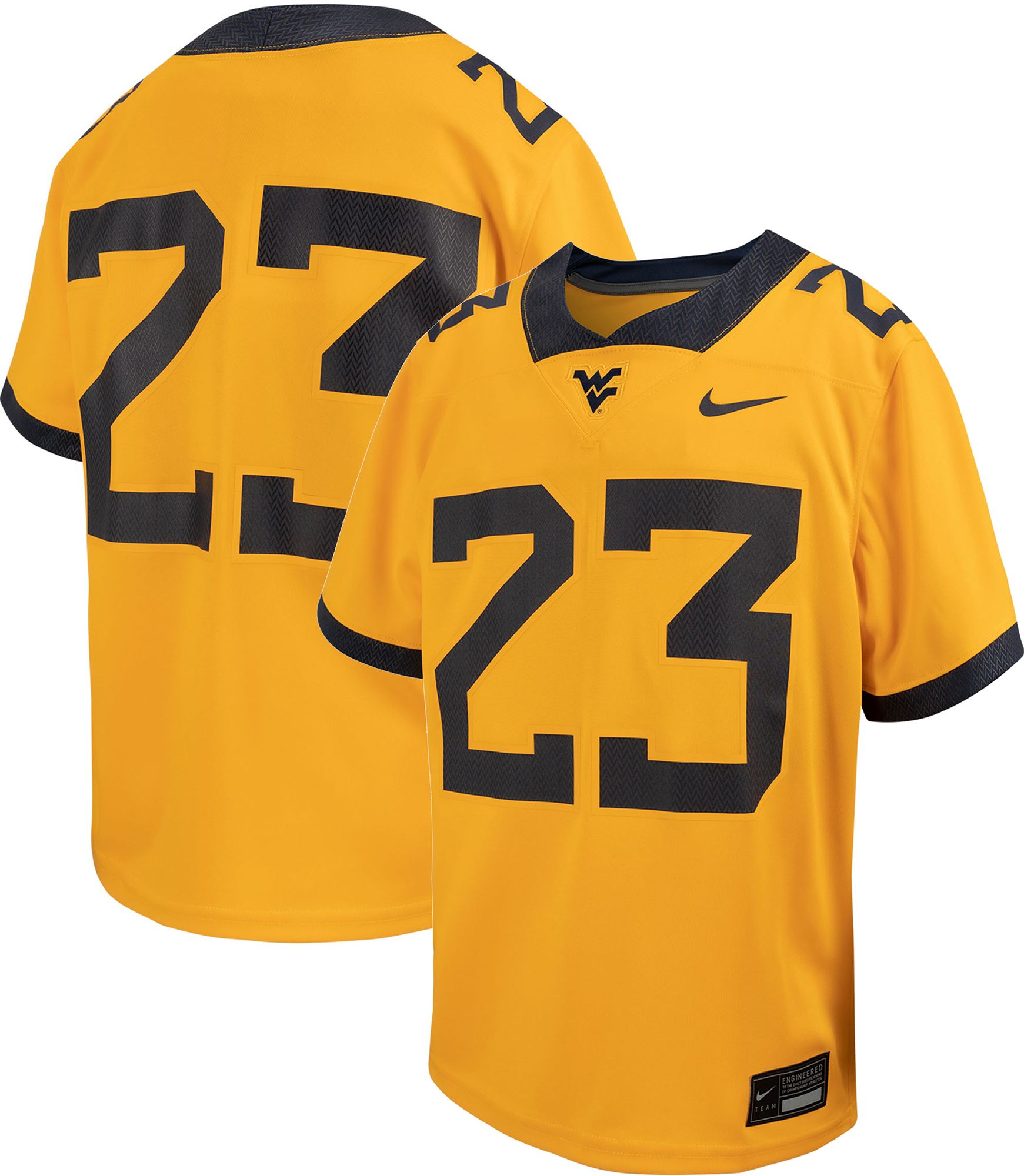 Nike Youth West Virginia Mountaineers #23 Country Roads Gold Replica Football Jersey