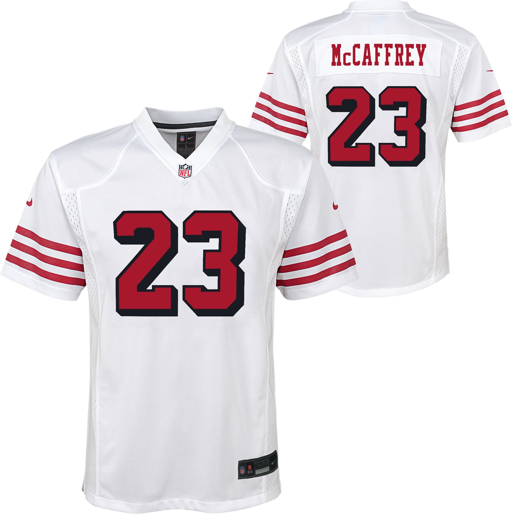 Nike Youth San Francisco 49ers Christian McCaffrey #23 Alternate White Game Jersey product image