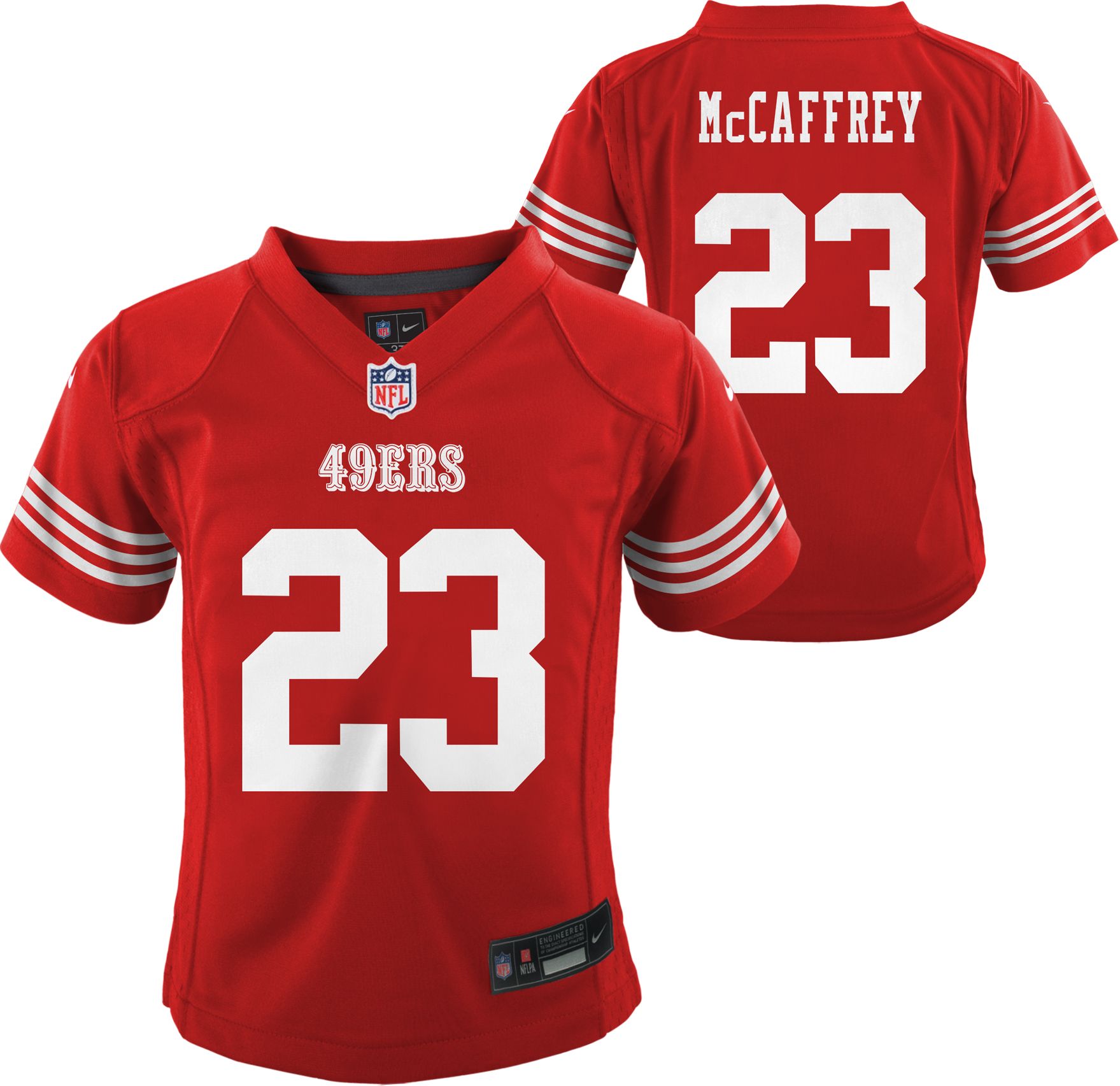 Nike Little Kids' San Francisco 49ers Christian McCaffrey #23 Red Game Jersey product image