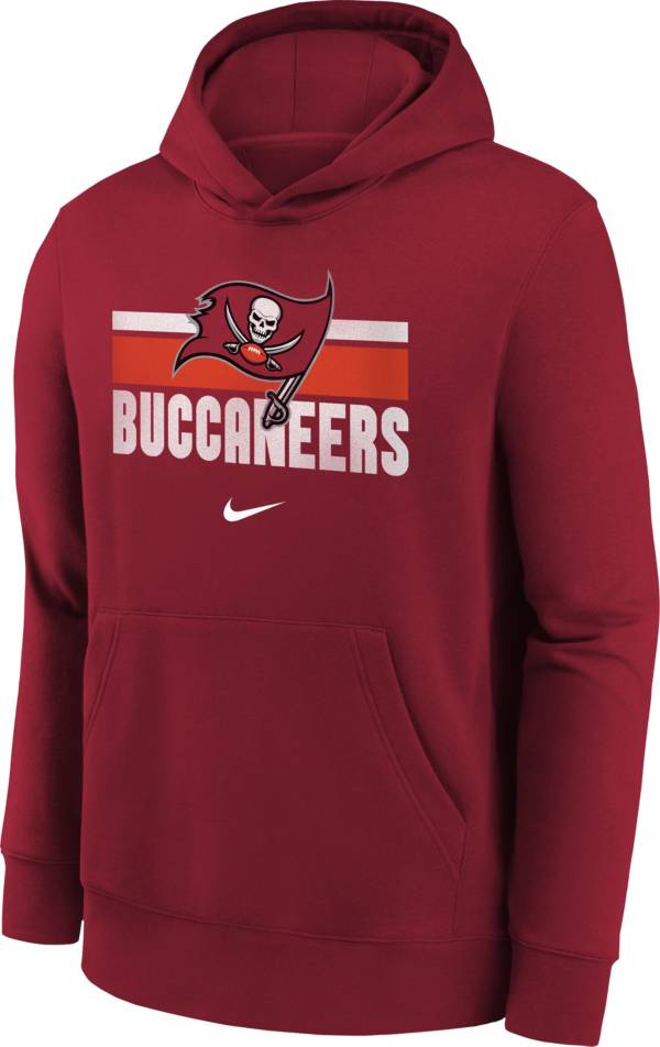 Nike Youth Tampa Bay Buccaneers Team Stripes Red Pullover Hoodie