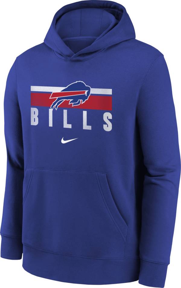Nike Youth Buffalo Bills Team Stripes Royal Pullover Hoodie