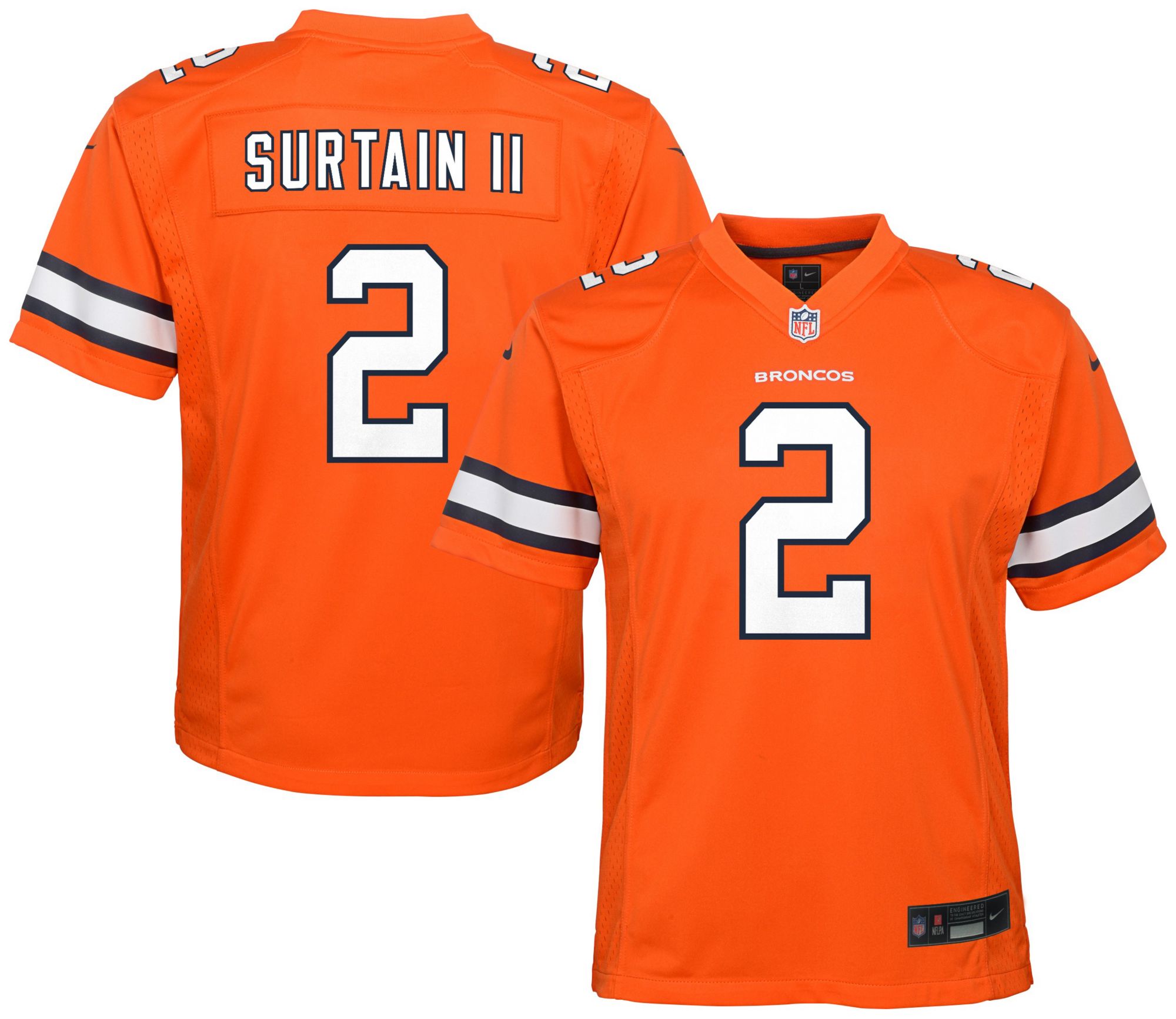 Nike Youth Denver Broncos Patrick Surtain II #2 Orange Alternate Game Jersey product image