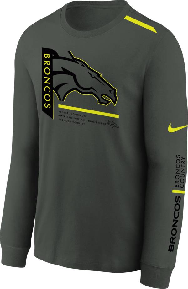 Nike Youth Denver Broncos 2023 Volt Anthracite Long Sleeve T-Shirt product image