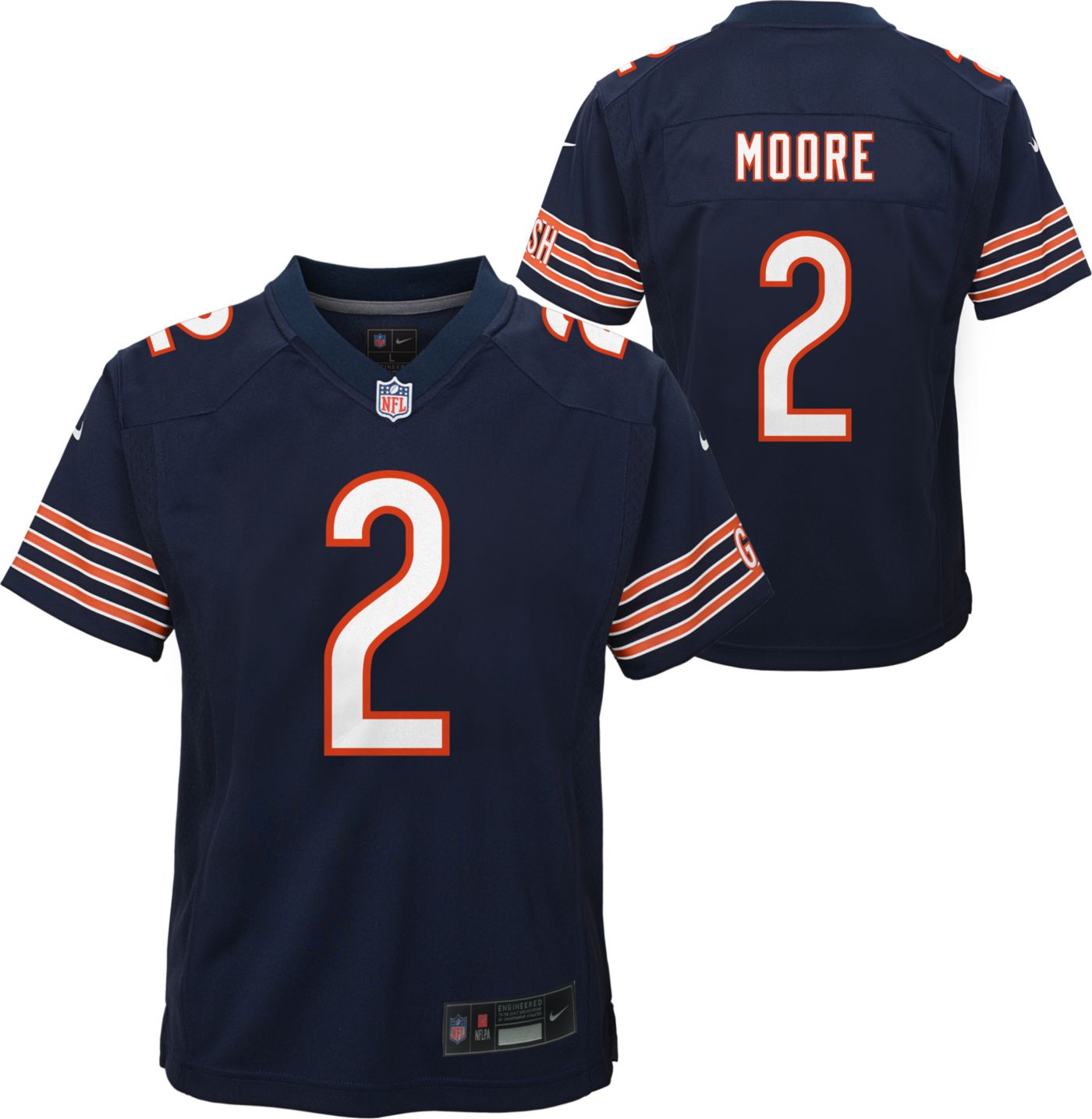 Nike Youth Chicago Bears D.J. Moore 2 Navy Game Jersey Dick s Sporting Goods