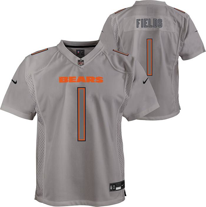 Nike Youth Chicago Bears Justin Fields #1 Atmosphere Grey Game Jersey