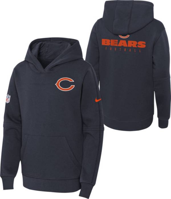 Nike Youth Chicago Bears Sideline Club Navy Pullover Hoodie