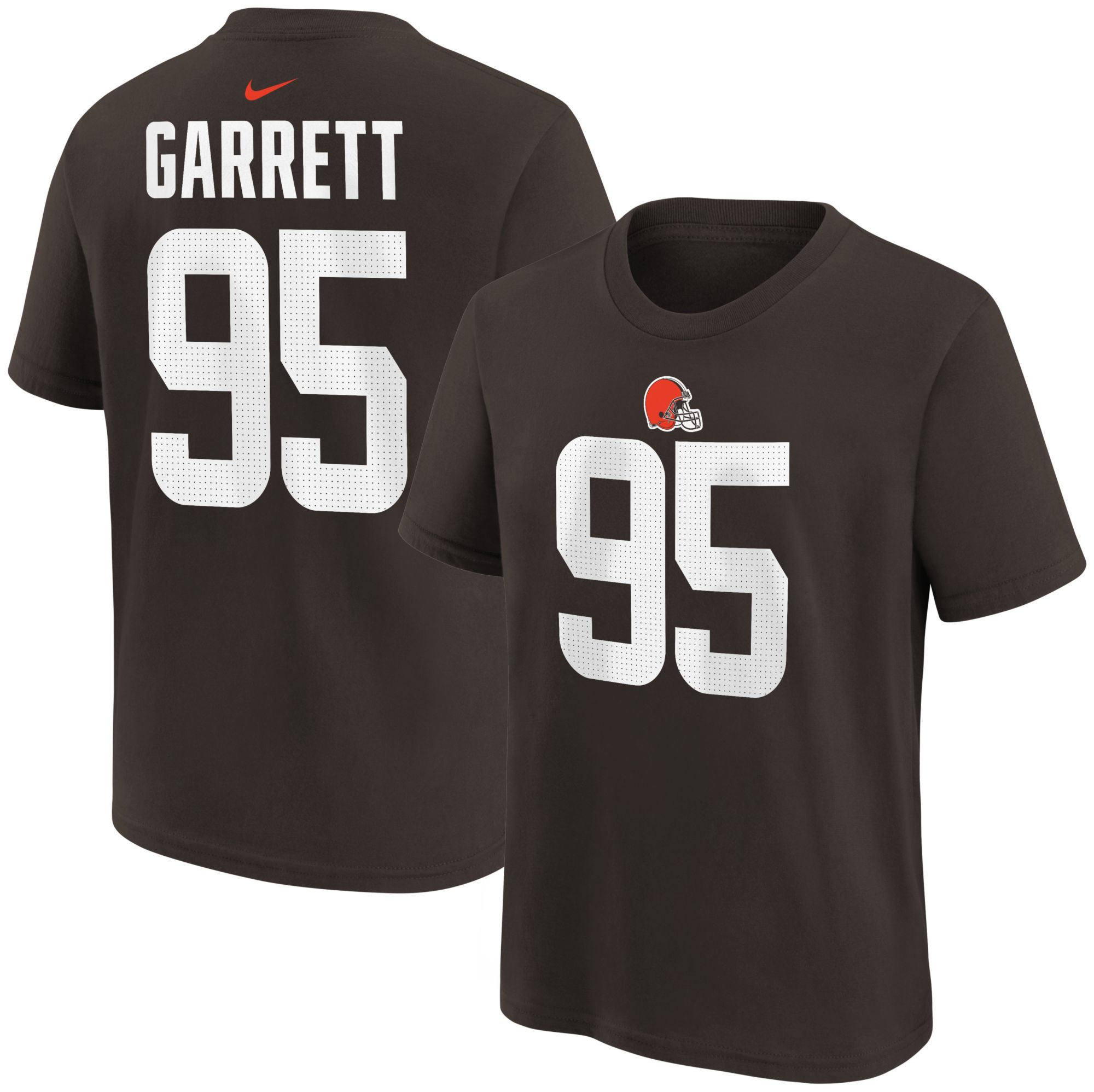 Nike Youth Cleveland Browns Myles Garrett #95 Seal Brown T-Shirt product image