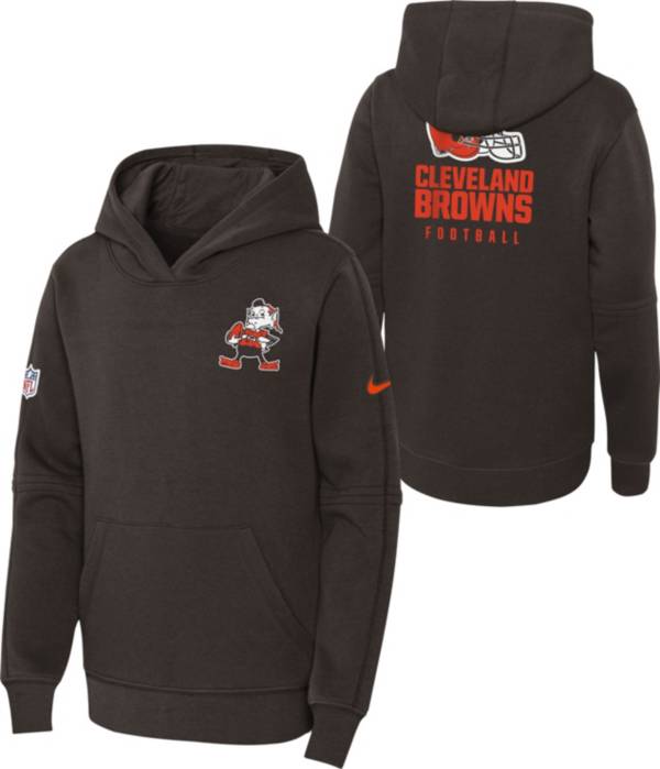 Nike Youth Cleveland Browns Sideline Club Brown Pullover Hoodie