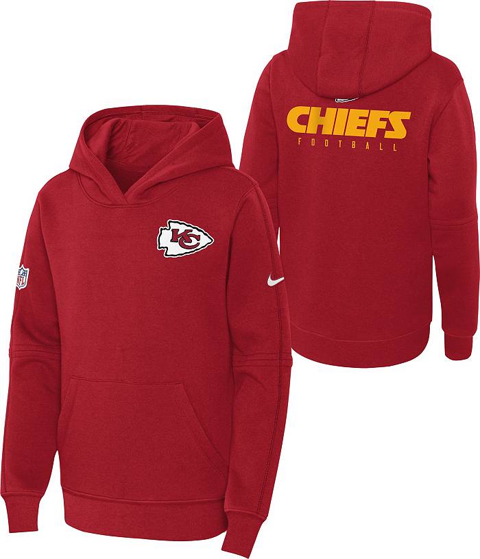 Nike Youth Kansas City Chiefs Sideline Club Red Pullover Hoodie