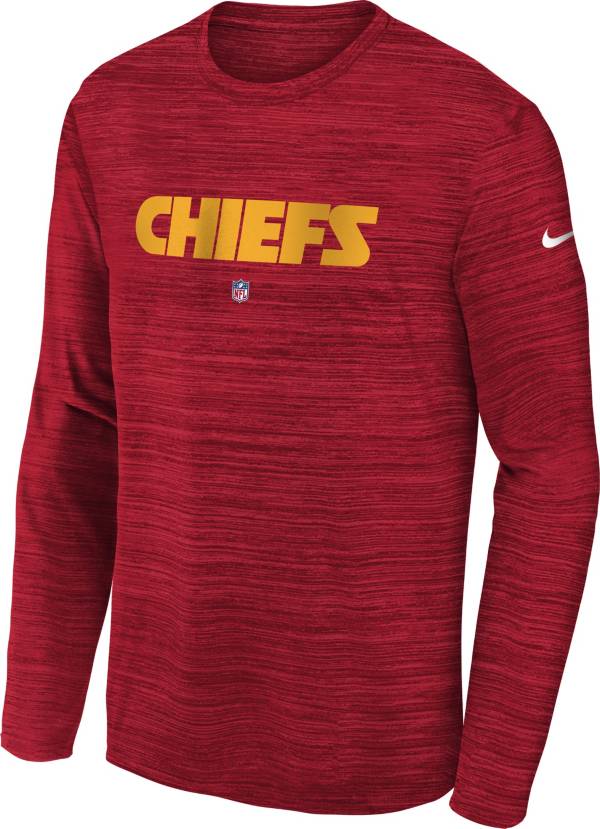 Nike Men's Kansas City Chiefs Sideline Velocity Long Sleeve T-Shirt - Red - M Each