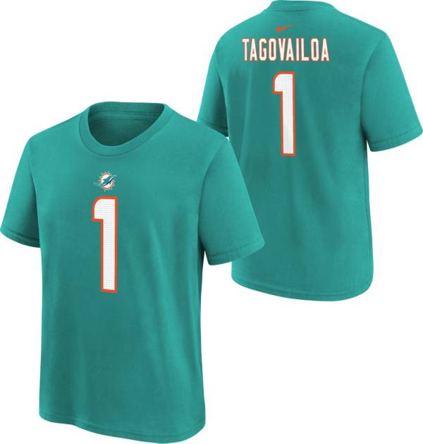 Nike Youth Miami Dolphins Tua Tagovailoa #1 Aqua T-Shirt