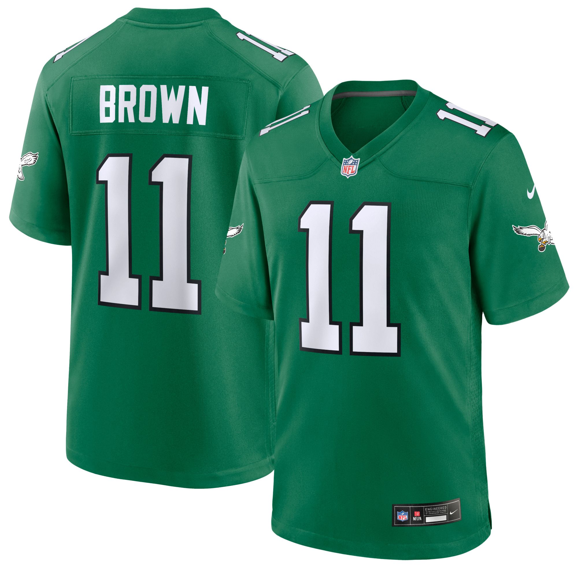 Nike Youth Philadelphia Eagles A.J. Brown #11 Alternate Kelly Green Game Jersey product image