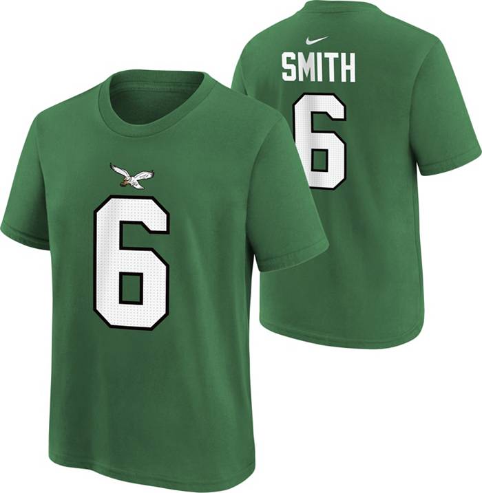Nike Youth Philadelphia Eagles DeVonta Smith #6 Kelly Green Throwback T- Shirt