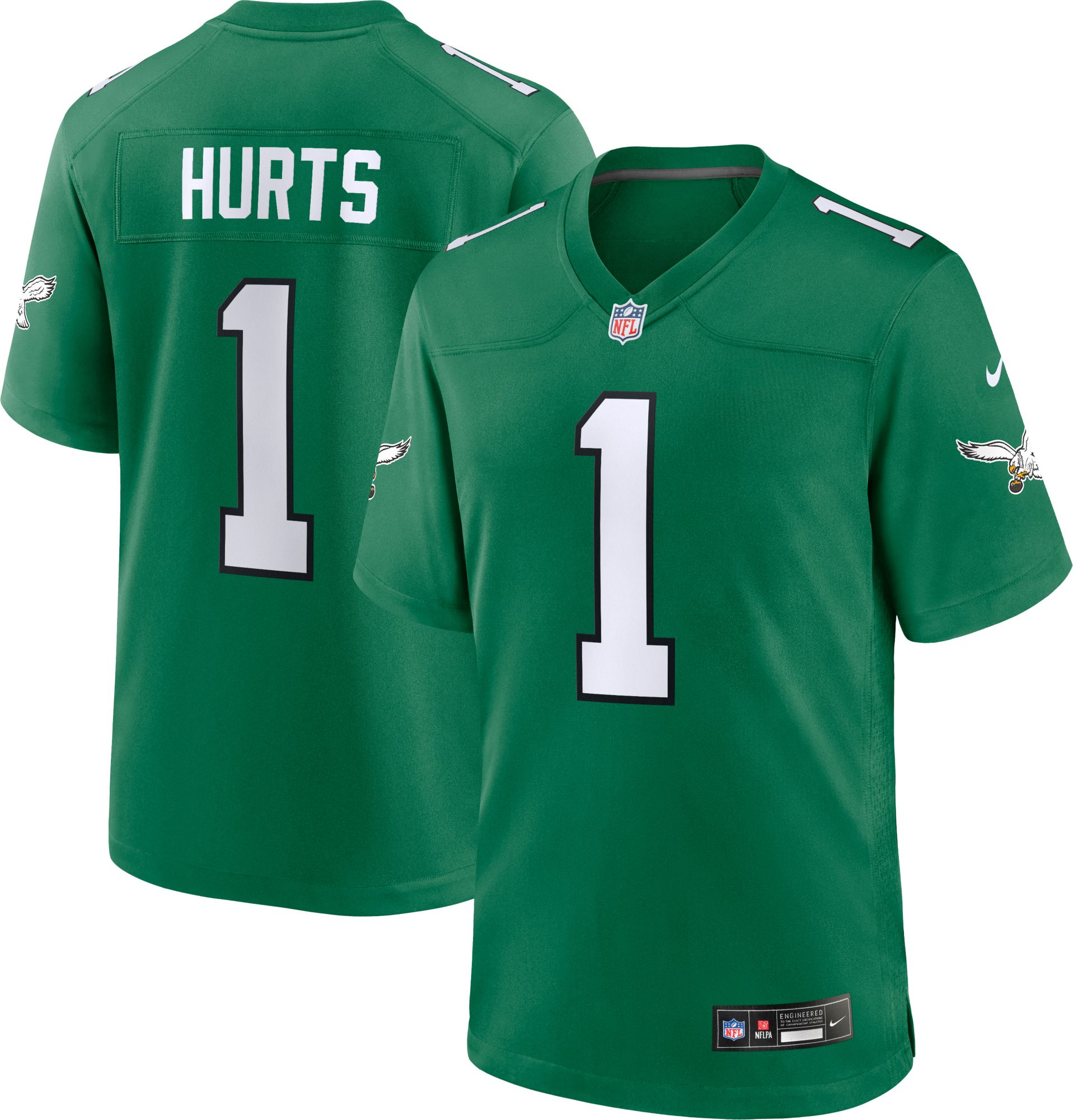 Nike Youth Philadelphia Eagles Jalen Hurts #1 Alternate Kelly Green Game Jersey product image