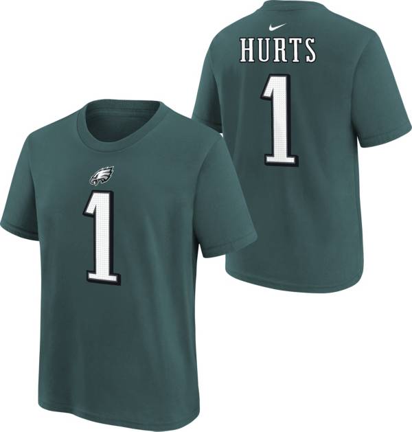 Jalen Hurts Philadelphia Eagles Men's Black Name & Number Logo T