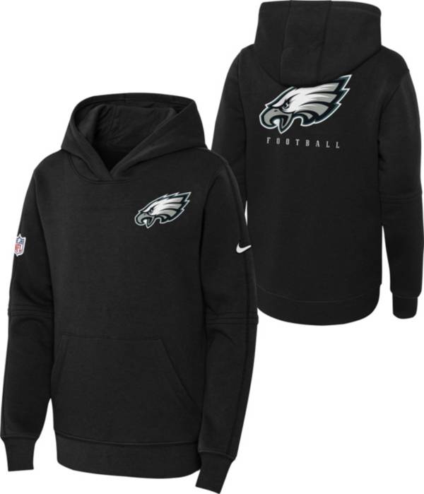 Nike Youth Philadelphia Eagles Sideline Club Black Pullover Hoodie