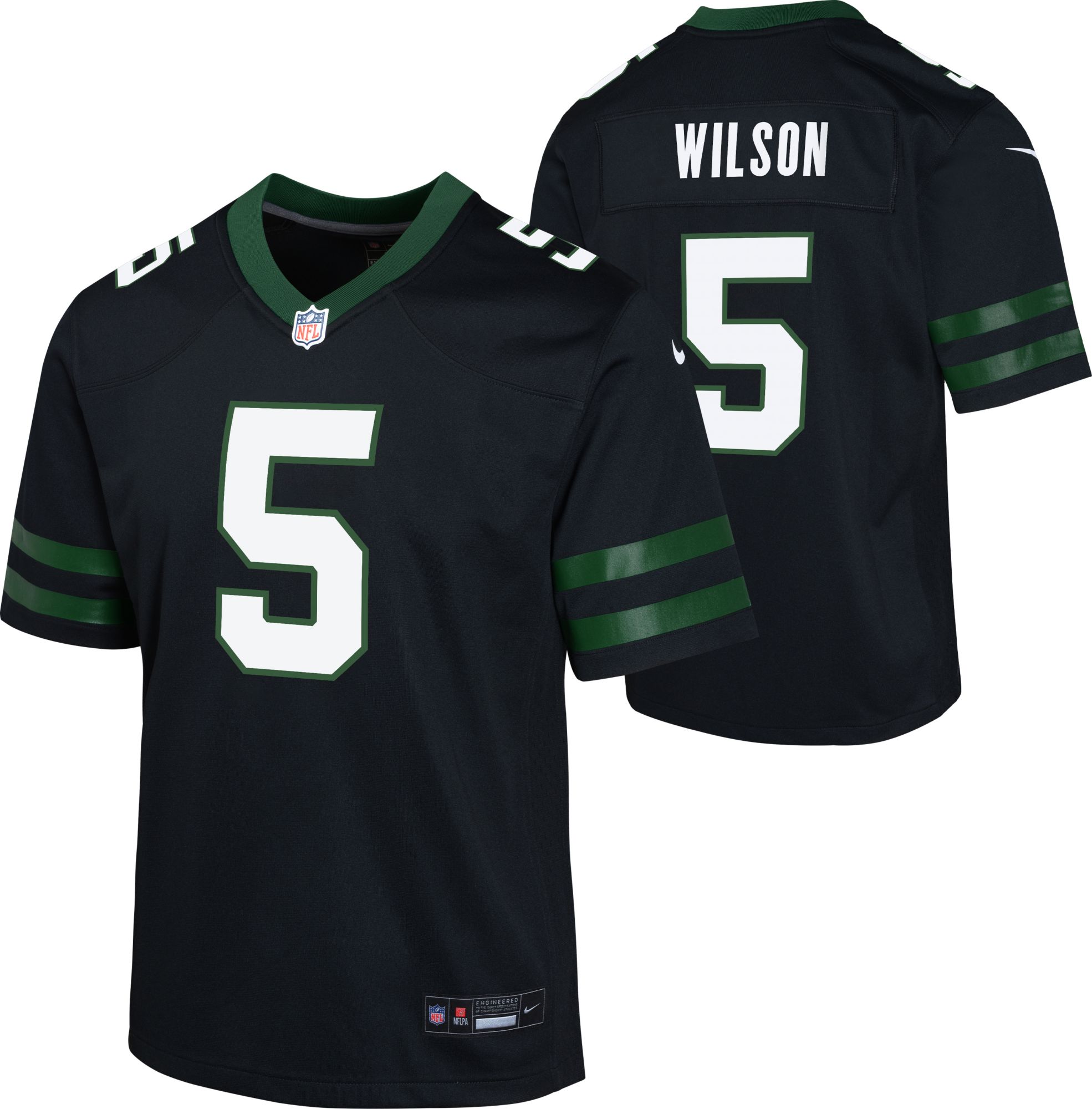 Nike Youth New York Jets Garrett Wilson #5 Alternate Black Game Jersey product image