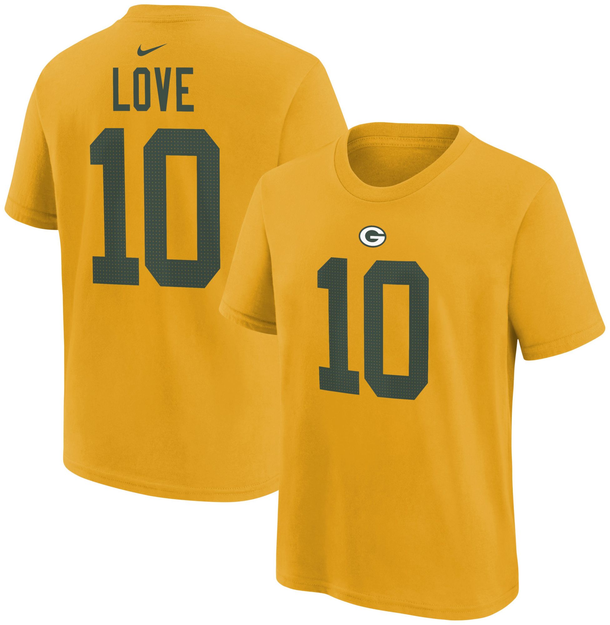 Nike Youth Green Bay Packers Jordan Love #10 University Gold T-Shirt product image