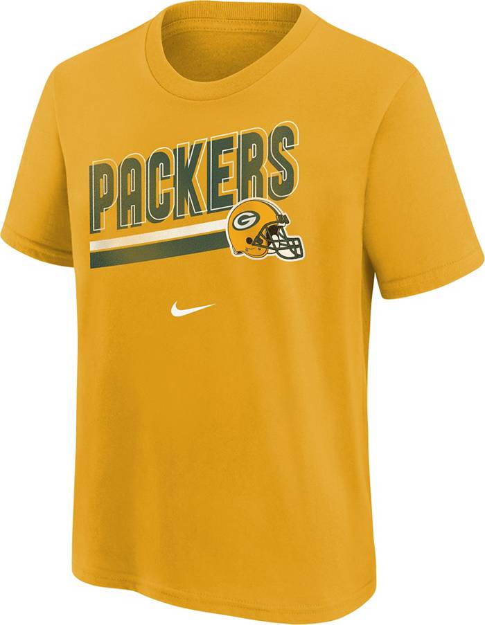 Nike Youth Green Bay Packers Team Helmet Gold T-Shirt
