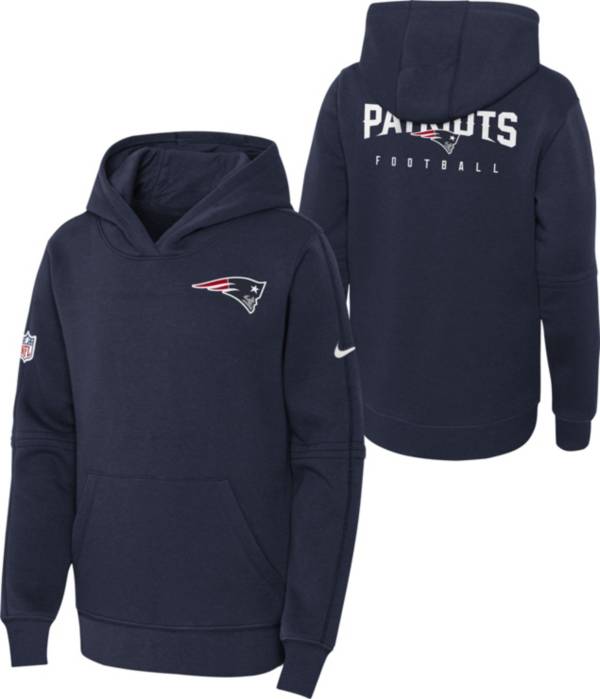 Nike Youth New England Patriots Sideline Club Navy Pullover Hoodie