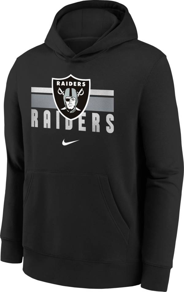 Nike Youth Las Vegas Raiders Team Stripes Black Pullover Hoodie
