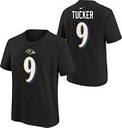 Nike Youth Baltimore Ravens Justin Tucker #9 Black T-Shirt