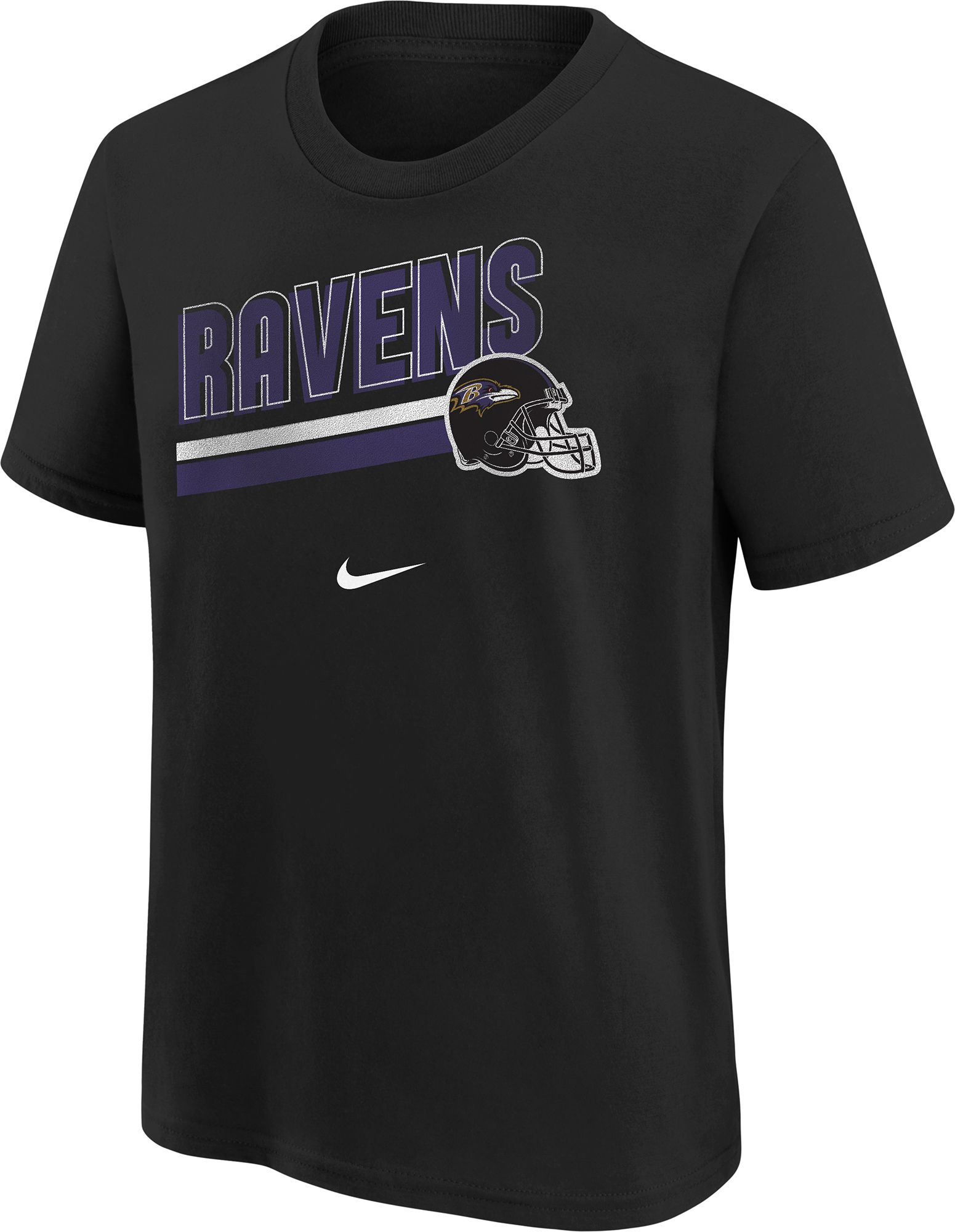 Nike Youth Baltimore Ravens Team Helmet Black T-Shirt - Big Apple Buddy