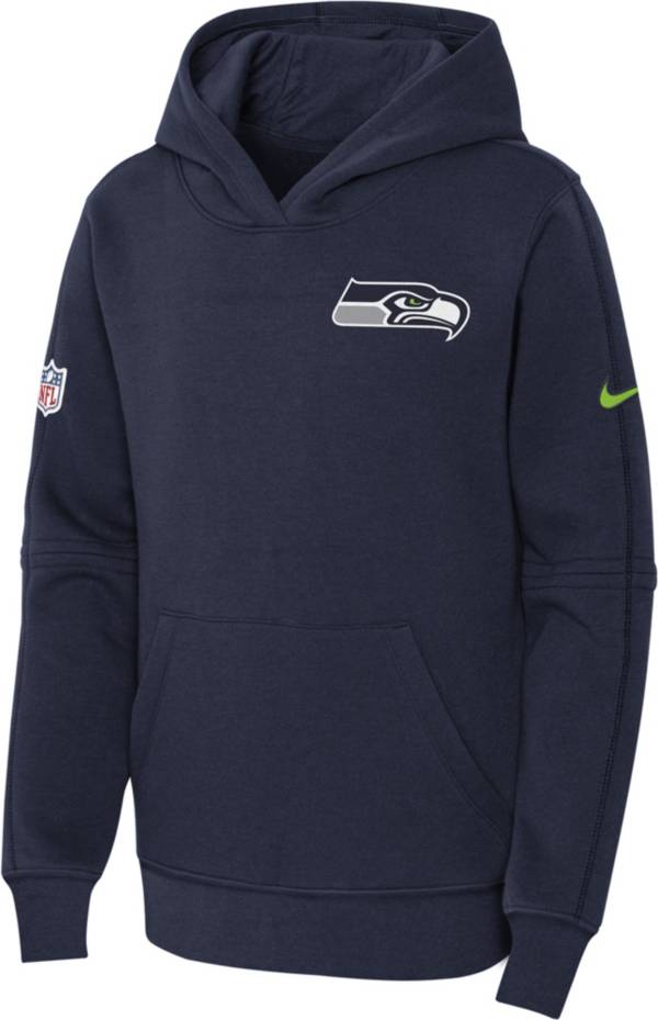 Nike Youth Seattle Seahawks Sideline Club Navy Pullover Hoodie