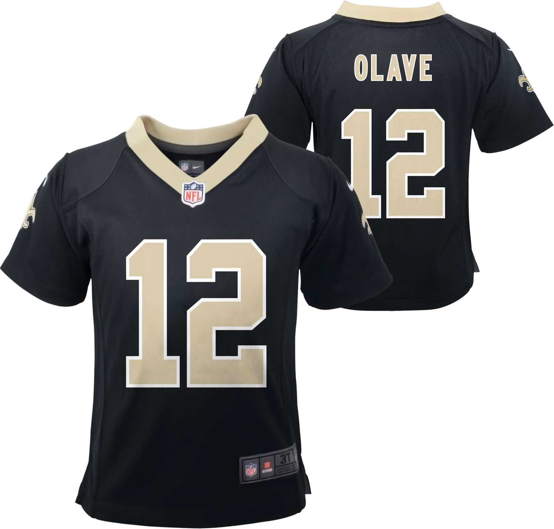 Nike Toddler New Orleans Saints Chris Olave #12 Black Game Jersey product image
