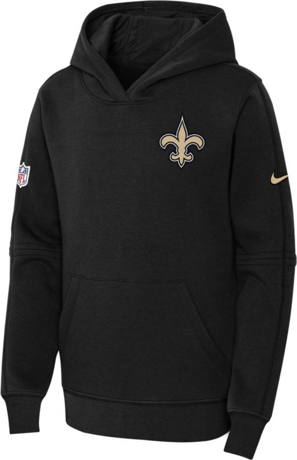 Nike Youth New Orleans Saints Sideline Club Black Pullover Hoodie